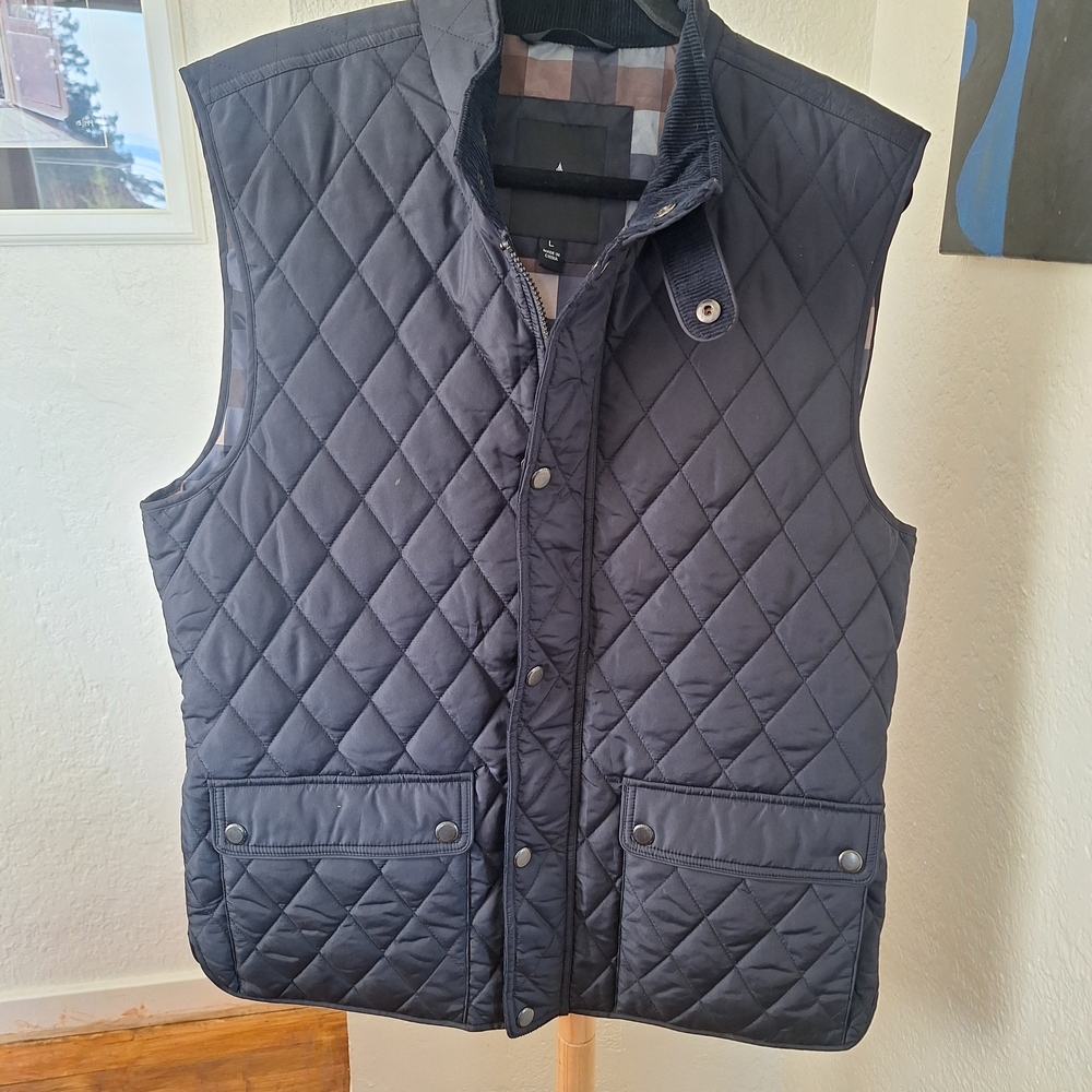 London Fog Men's Quilted Dark Gray Vest